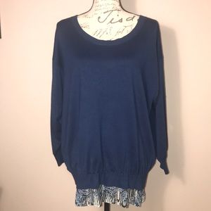 New Directions knit sweater with sheer undershirt